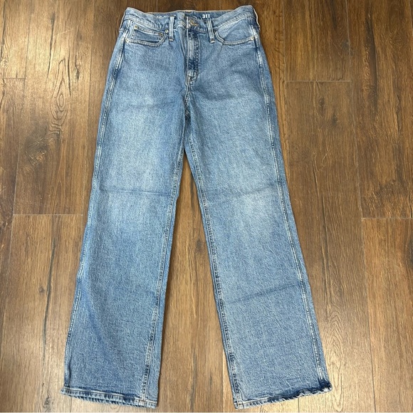 J. Crew High Rise Flare Blue Denim Jeans SZ 31T - Picture 3 of 7
